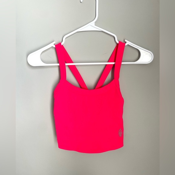 Free People Vibrant Coral/Pink Cropped Tank Top - Picture 4 of 7